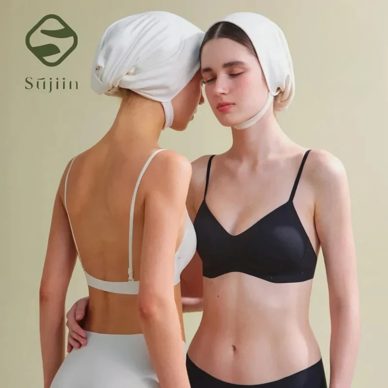 

SUJIIN Sexy Backless Bras Women Push Up Seamless Smoothing Invisible Small Chest Female Bra Beauty Back Wireless Bralette MX265