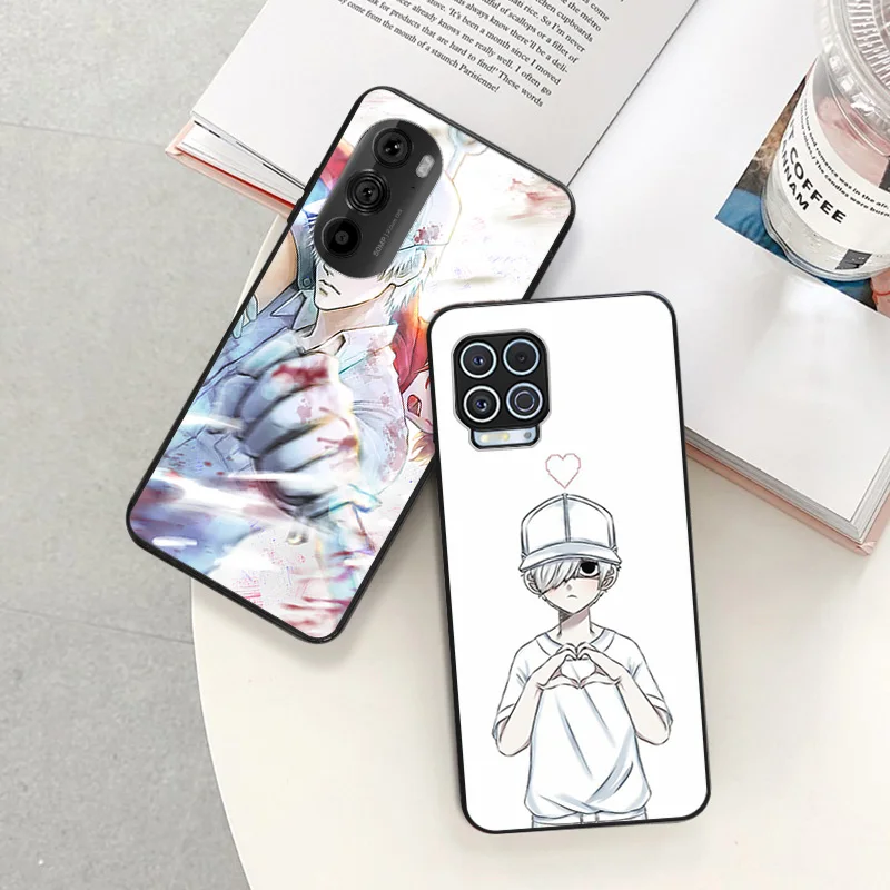 Anti-Drop Soft Phone Case For Motorola G73 G9 G50 G51 G60 G71 5G G22 G32 G52 G72 G53 Edge 40 Pro 30 20 Cells At Work Anime Cover