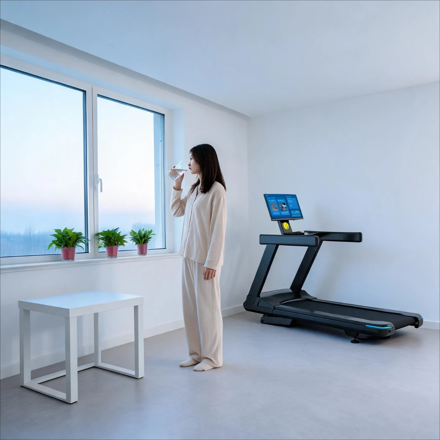 Commercial Cardio Electric Treadmill with LCD Screen Projection and Rotation Premium Aluminum Alloy High Load Capacity Equipment