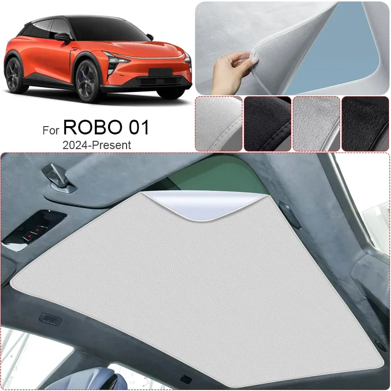 

Car Anti-uv Electrostatic Adsorption Sunroof Sunshade Suede Fabric Heat Insulation Skylight For ROBO 01 JIYUE 01 MAX 2024-2026