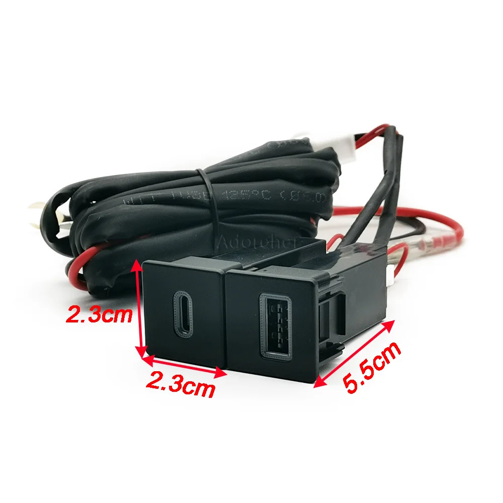 1PC Car QC3.0 PD Fast Charger USB Type C Charger Around The Shift Lever Interface Socket Quick Charger for ISUZU D-MAX 21-23