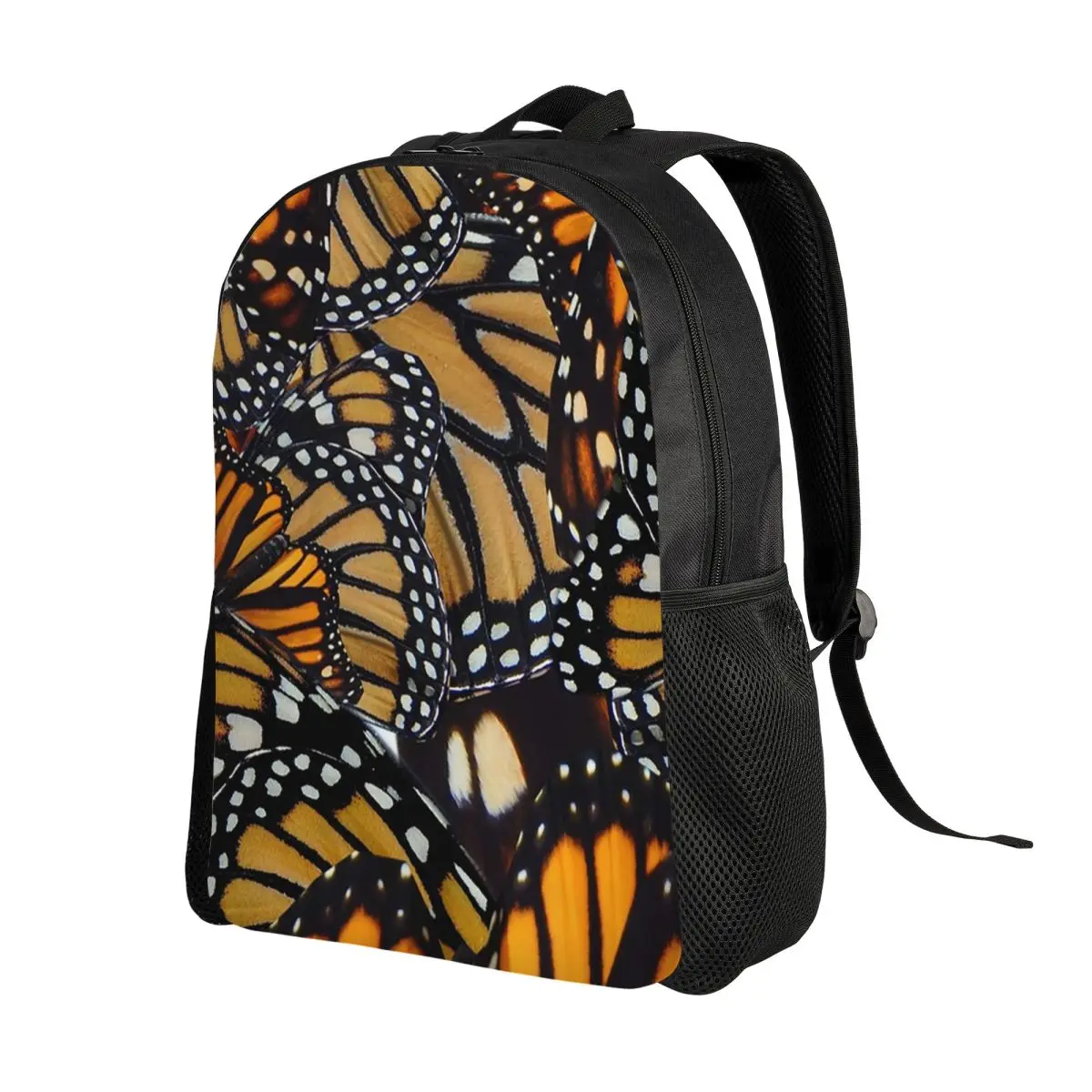 Butterfly Orange Pattern Backpack Daypack Large Capacity Kids BookBag School Bag Shoulder Bags for Men Women