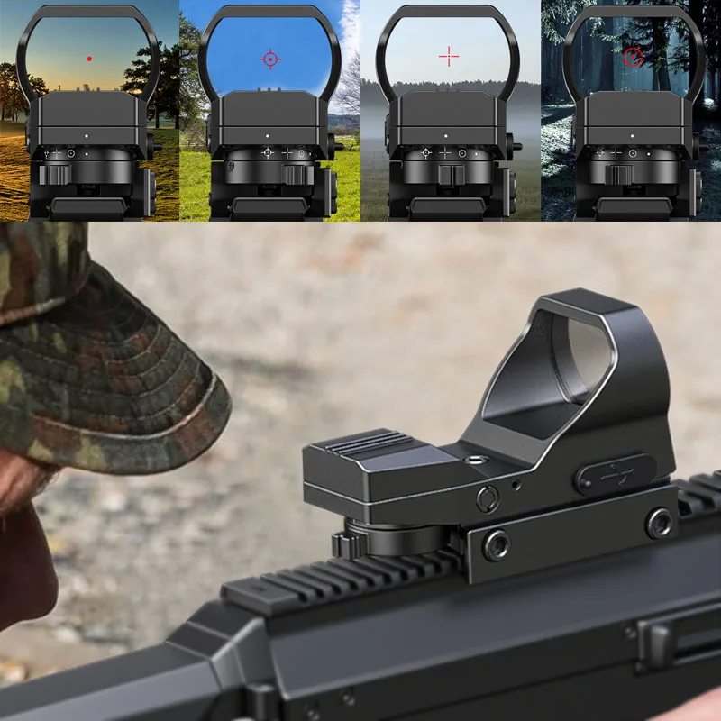 

Tactical Green Red Dot Sight Rechargeable Reflex Sights Scope Rechargeable Optic for 20mm Picatinny Mount Absolute Co-Witness