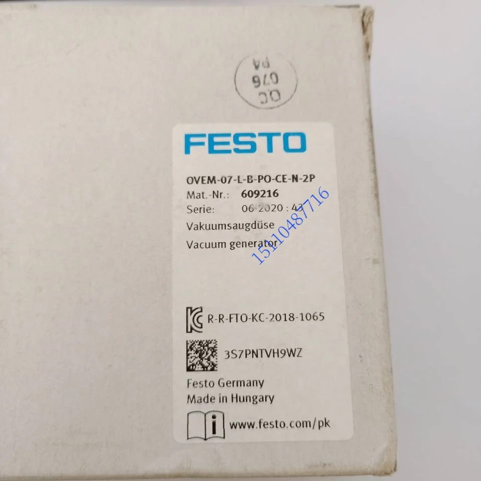 Festo FESTO Vacuum Generator OVEM-07-L-B-PO-CE-N-2P 609216 In Stock