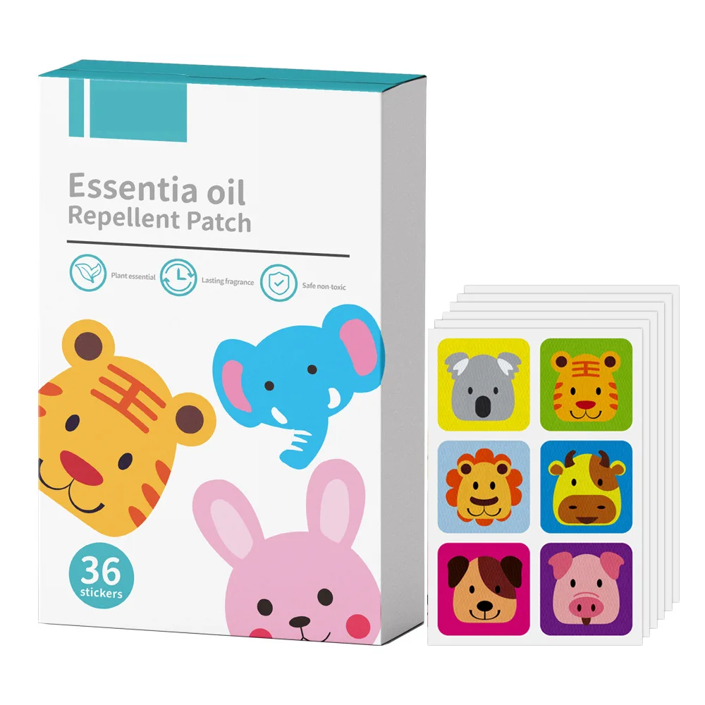 36/108 patchs anti-moustiques naturels pour bébés, autocollants anti-piqûres pour enfants, huile essentielle, sécurité extérieure, protection estivale pour nourrissons