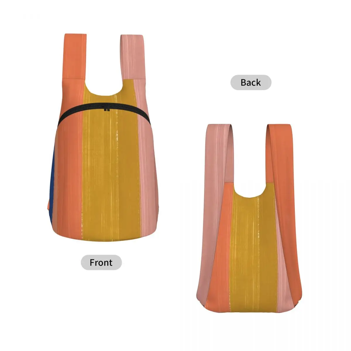 Mid-Century Retro Stripe Color Block Backpack Student Storage BookBag Kids School Bag Laptop Shoulder Bags for Boys Girls