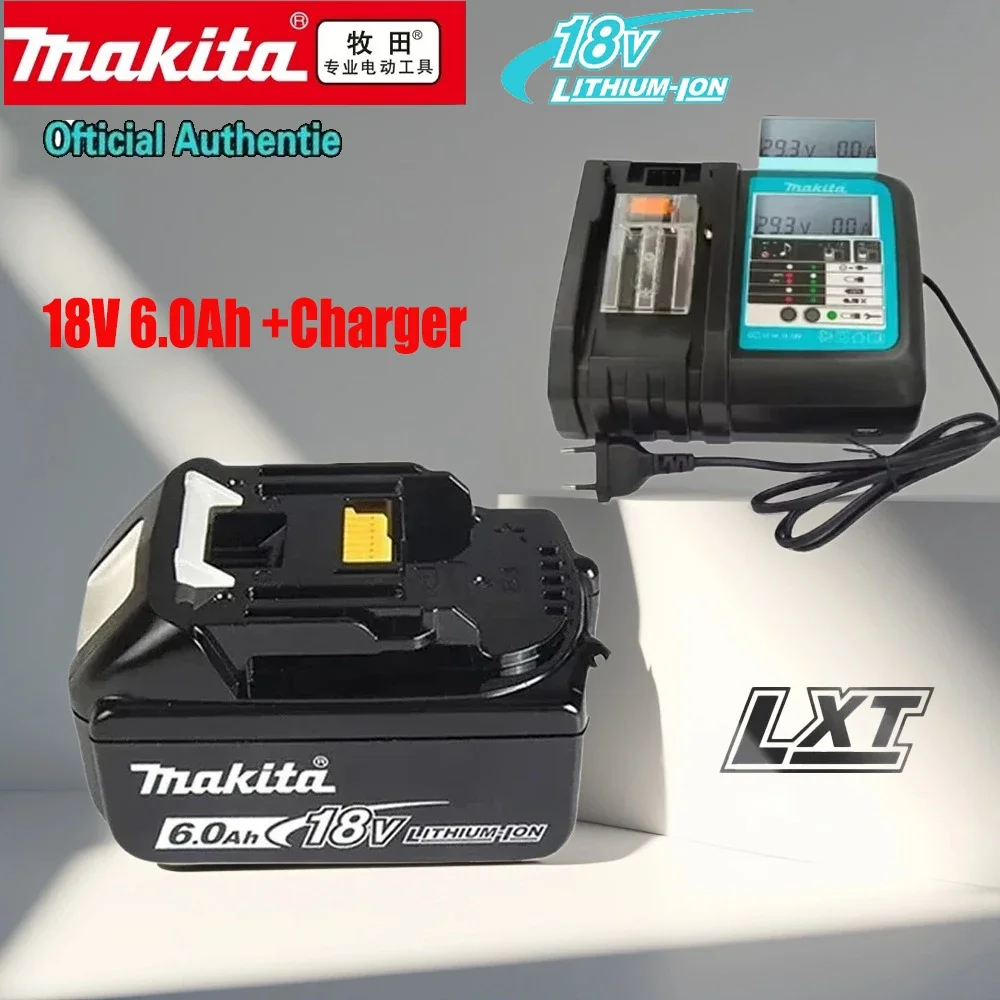 

100% оригинальная батарея для электроинструмента Makita 18V6.0Ah, Makita LXT BL1860B BL1860BL1850 BL1830, сменная светодиодная аккумуляторная батарея