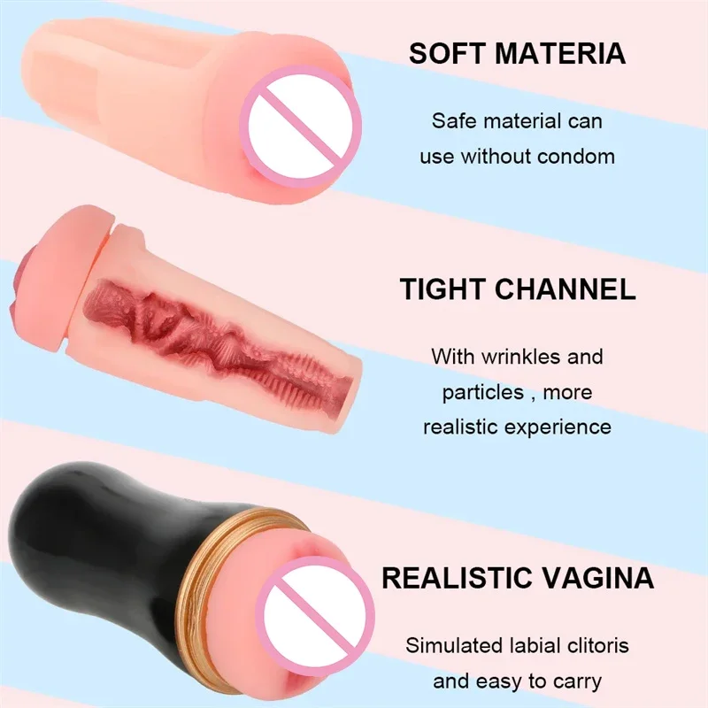 Erotic Product Male Masturbator Dual Channel Cup Male Sex Toy Male Mastuburator Women's Vagina Sucking Machine Automatic Toys