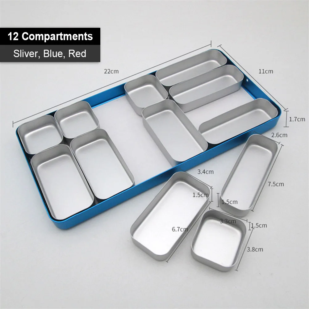 Thickened Dental Instrument Disinfection Box Bur Endo Files Storage Sterilization Case Aluminium Alloy Frosted Divided Organizer