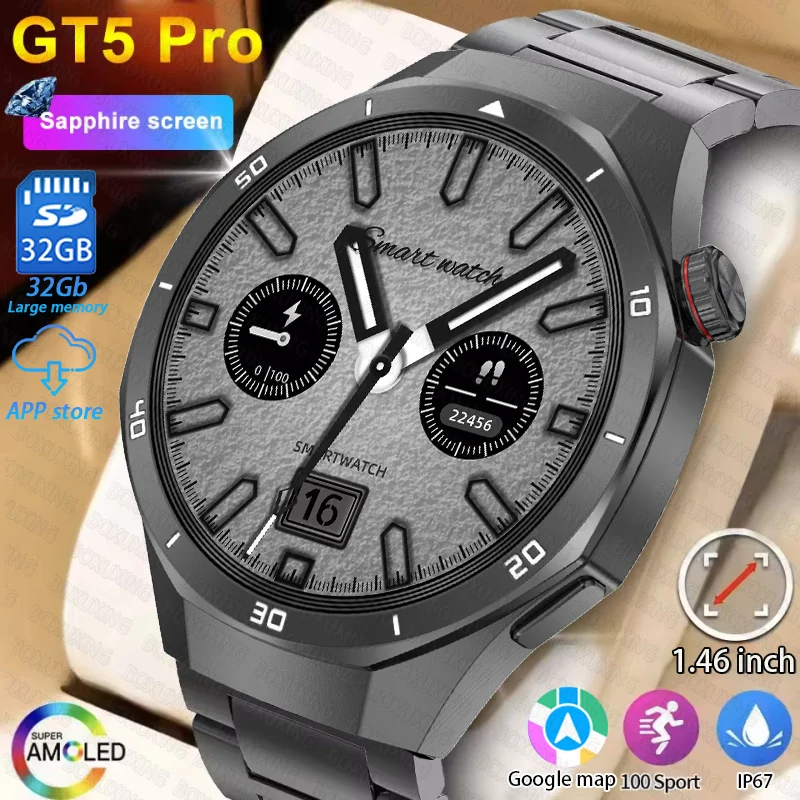 DT5 Pro ساعة ذكية شاشة Amoled 4GB MP3 MP4 لاعب بلوتوث شبكة تقاسم APP Store ChatGPT Smart AI ساعة رجالية رياضية