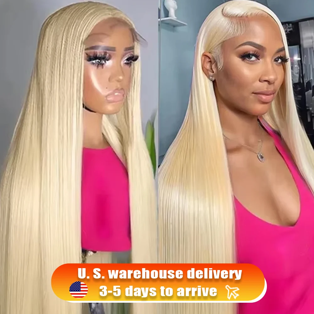 613 Honey Blonde Bone Straight 13x4 Lace Front Human Hair Wigs Pre Plucked 30 40 Inch Brazilian 13x6 HD Transparent Frontal Wig