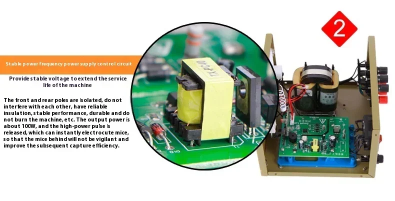 ERC-D6 Elektronische Mausefalle Elektrische Mäusefalle Automatische Hochspannungs-Mausefalle 2500V 180-240V – Detail 6