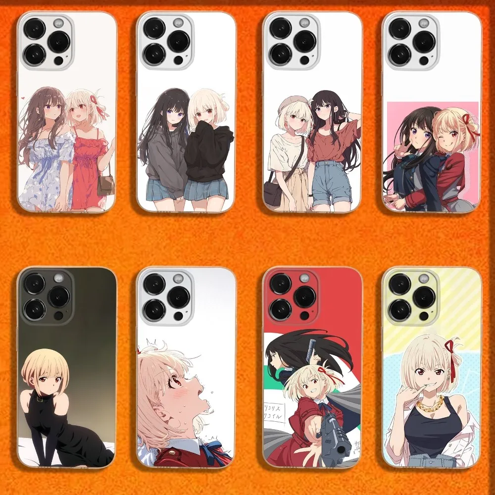 

Anime L-Lycoris Recoil Chisato Nishikig Phone Case For iPhone 16,15,14,13,12,11 Plus,Pro,Max,XR,XS,Plus,E,Mini Transparent Cover