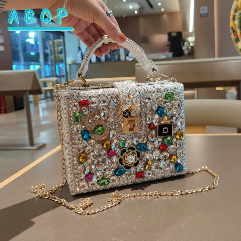 

Women's Diamond Handbags Luxury Brand Genuine Leather Fashion Women's Diamond Shoulder Bags Evening Shiny Casual Women's Bags