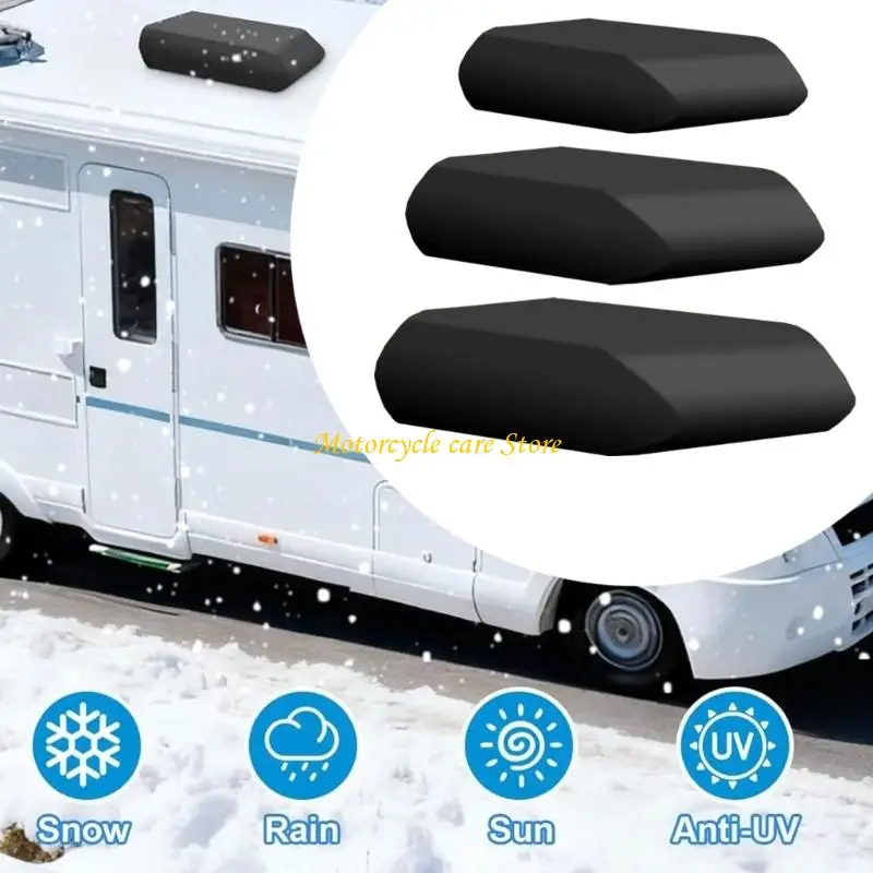 U75F Premium Travel Trailer Motorhome Roof Air Conditioner Protector Black Oxford Material Resistant To Tear And Weather Damage