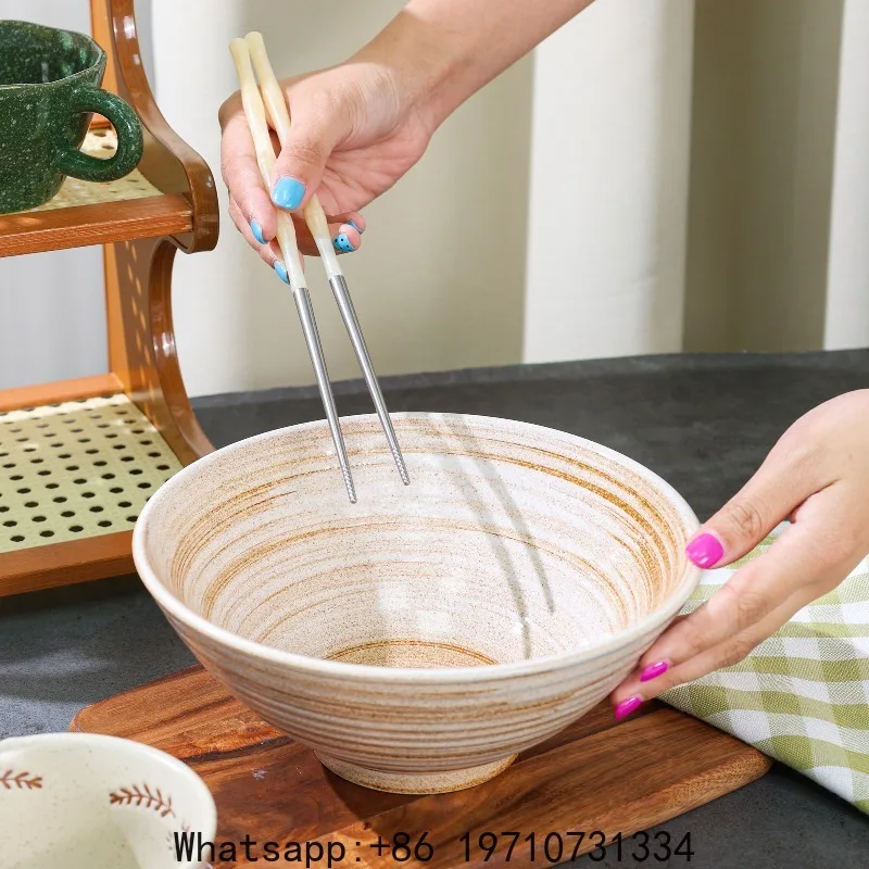 Japanese Ramen Bowl Noodle Bowl Household Large Ceramic Salad Bowl