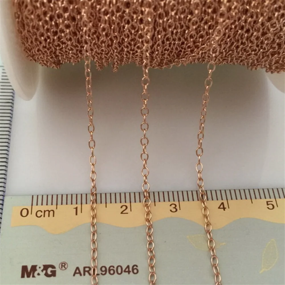 Unfinished Cable Chain in 14K Rose Gold Filled for Necklace and Bracelet Making 1.2mm 1.7mm 2.2mm 2.6mm