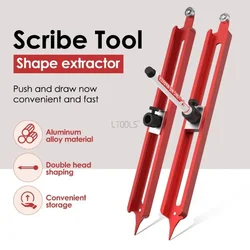 Woodworking Contour Gauge Scribe Tool Edge Corner Measuring Profile Duplicator Profile Scribing Ruler Adjustable Pencil Holder
