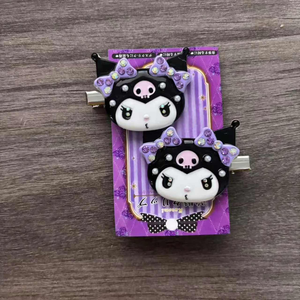 Sanrio Cartoon Sakura Rhinestone Hair Clips Hello Kitty Kuromi My Melody Cinnamoroll Side Bang Barrettes Girls Hair Decor Pins view 6