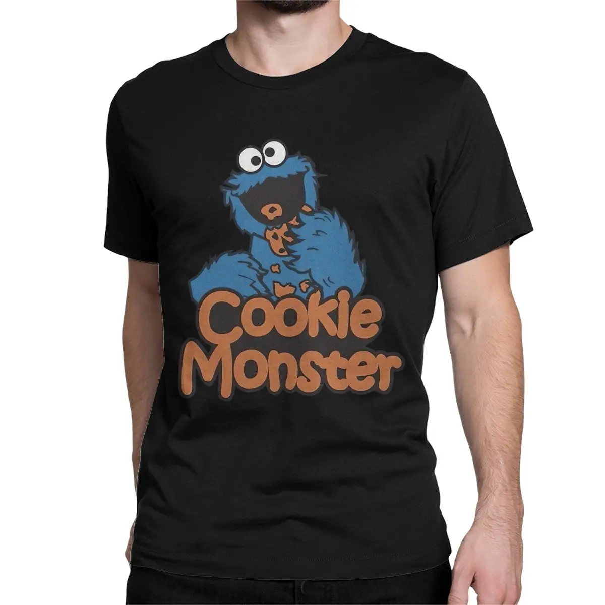 Cookie Monsters Cartoon T-Shirt for Men Women Sesames Streets Vintage 100% Cotton Tees Short Sleeve T Shirt Adult Clothes