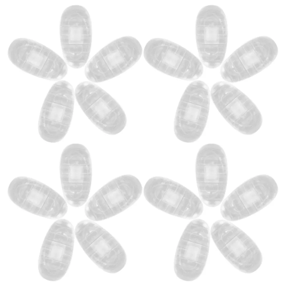 

20 Pairs Silicone Nose Pads Clear Frame Non Slip Cushion Eyeglass Repair Parts Glasses Supplies Labor Protection