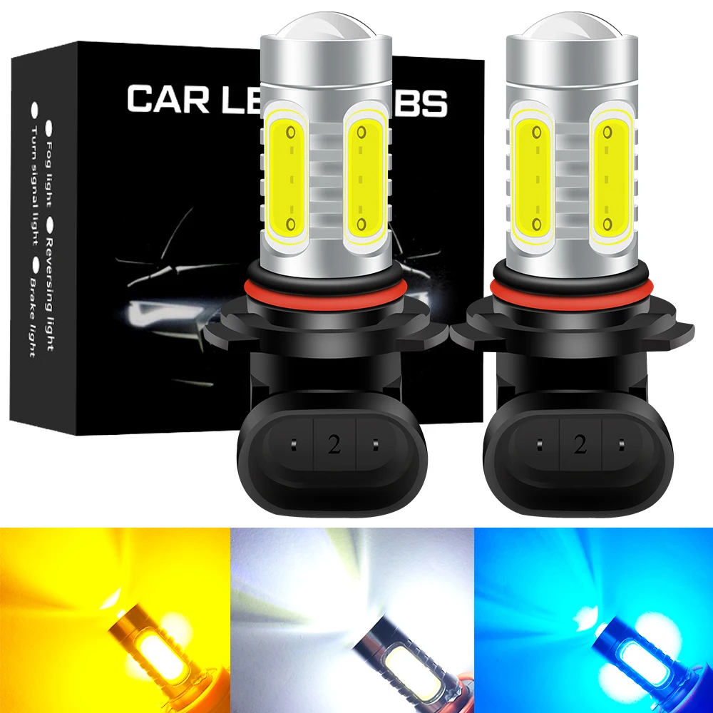 2pcs 9006 HB4 HB3 H8 H11 Led H16 881 H27 LED Fog lights Bulb COB 1500LM 6000k White 3000k Golden Yellow Car Daytime Running Lamp