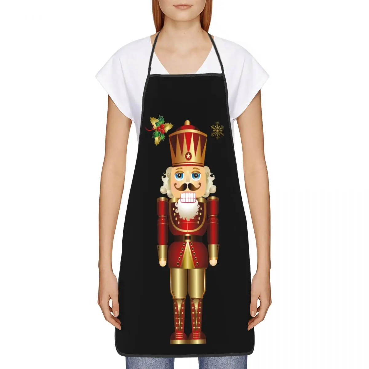 Nutcracker Soldier King Funny Aprons Cartoon Christmas Nutcrackers Kitchen Chef Bib Tablier Cuisine Cooking Baking Gardening