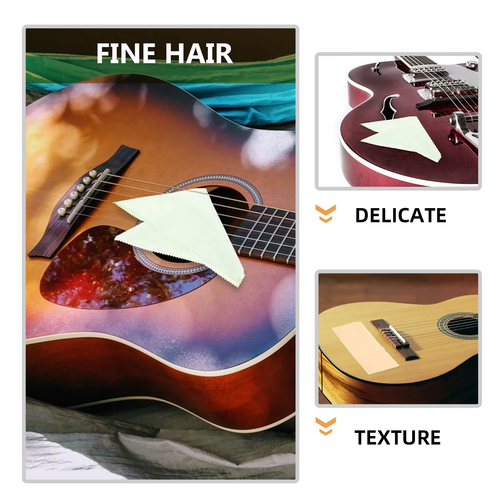 

5pcs Microfiber Cloth for Guitar Violin Ukulele Ukulele Cleaning Cloth Instruments Wipes Reusable Durable Storage