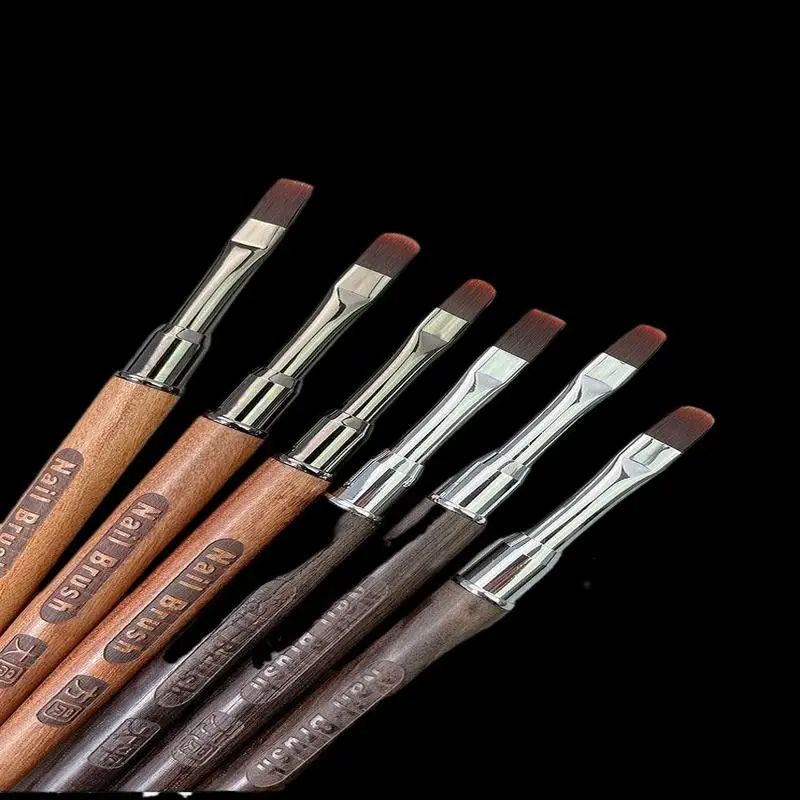 Wood Gel Painting Brush Nail Construct Acrylic Brush For Manicure DIY Builder Tool Brush Pen Professional Gel False Tip Pen