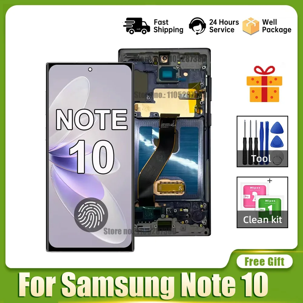Tested AMOLED Display For Samsung Galaxy Note10 LCD Display Touch Screen Digitizer Assembly for Samsung Note 10 Display