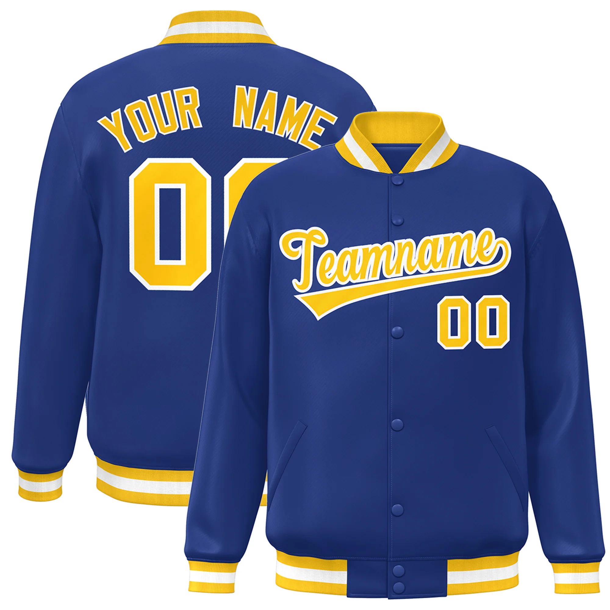 Personalized Baseball Jacket Men's Full-Snap Stitched Letter Number Varsity Letterman Baseball Jacket