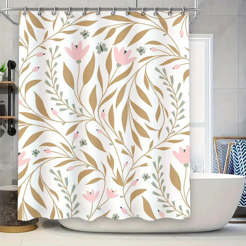 

Восхитительная занавеска для душа с цветочным принтом и розовыми цветами обновляет декор вашей ванной комнаты Сегодня!