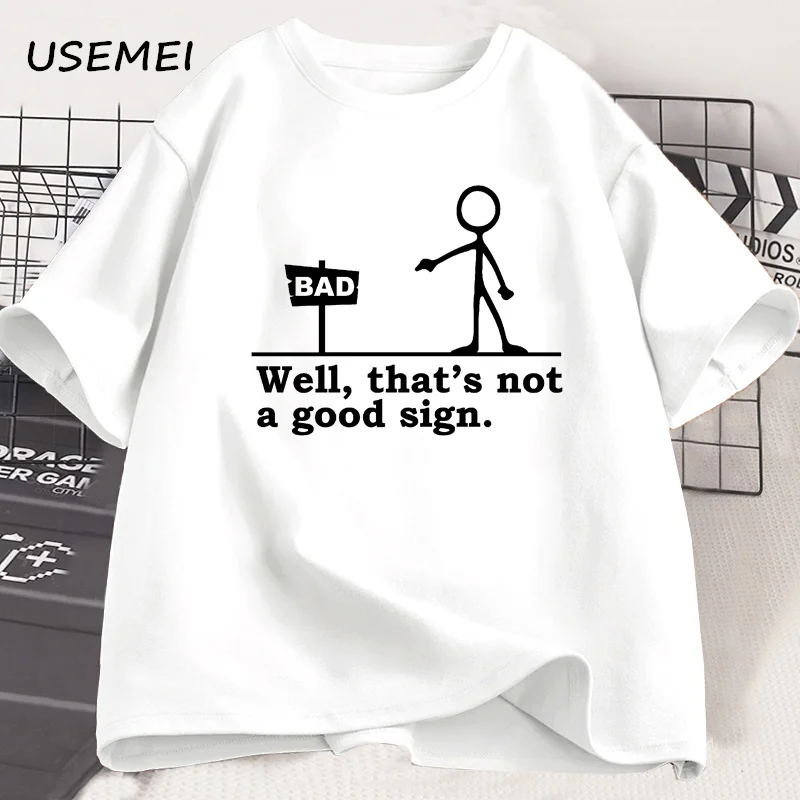 Nun, das ist kein gutes Zeichen-Shirt, Geschenk zum schlechten Tag, neuartiges Witz-T-Shirt, lustiges sarkastisches Brunnen-Slogan-T-Shirt, dunkle Humor-Crew für die beste – Detail 5