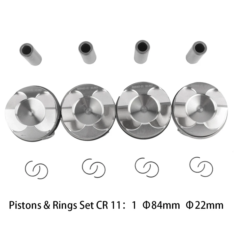 

Pistons&Rings Set CR 11:1/Φ84mm/Φ22mm Part Number:11258606461,11257594453,11257640168 Metal For BMW 2.0T 220IM 320I 420I 420I