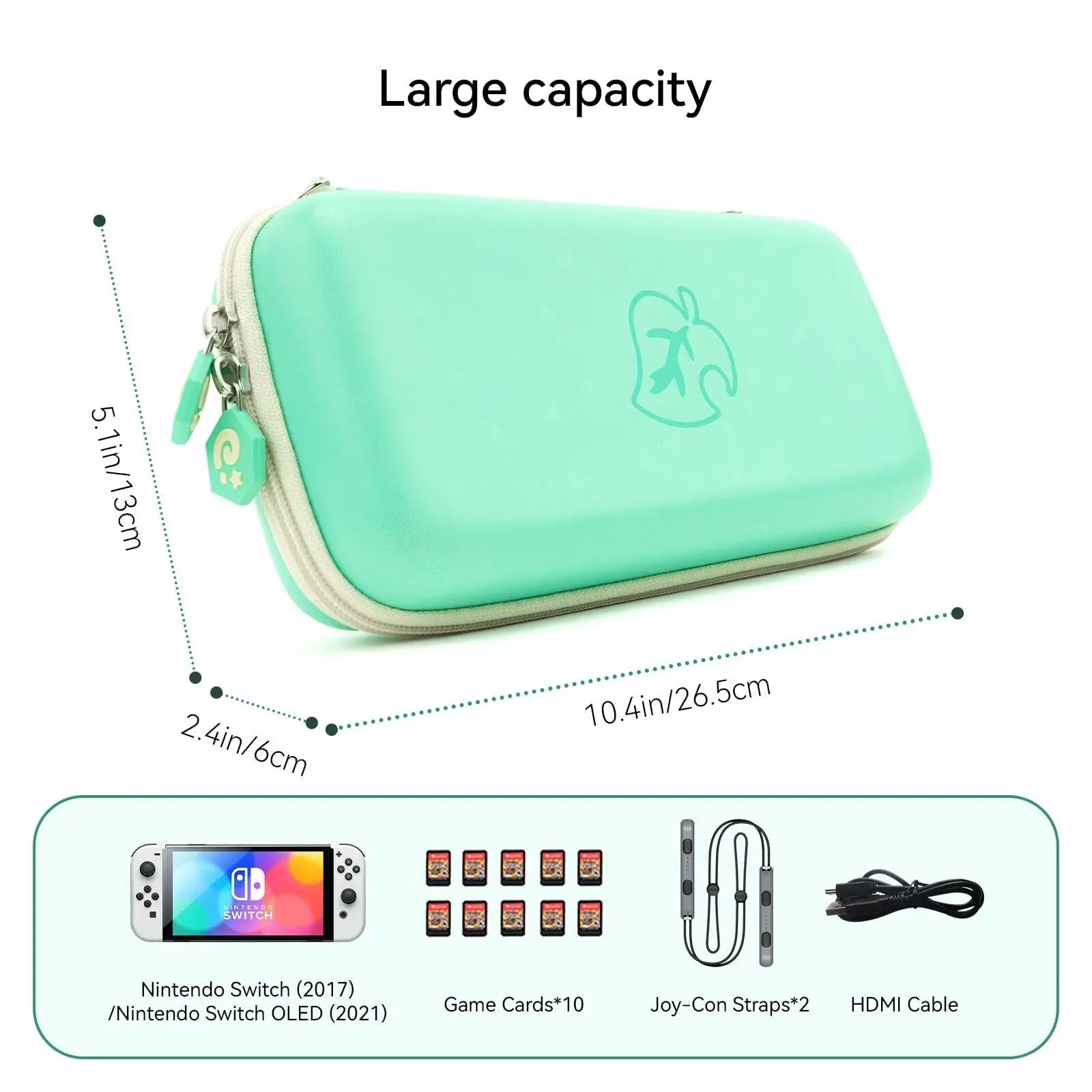 GeekShare Túi Cho Máy Nintendo Switch OLED Hình Động Lá Vượt Qua Du Lịch Cứng Dành Cho Máy Nintendo Switch Phụ Kiện