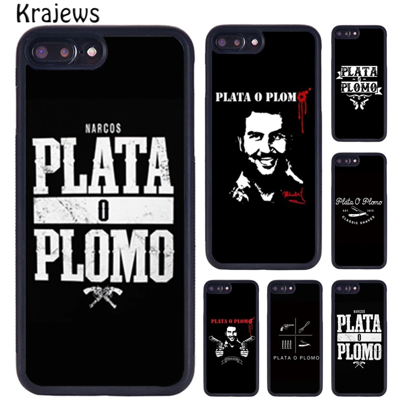 Krajews Plata O Plomo Narcos Pablo Escobar Phone Case For iPhone 16 15 14 XR XS 11 12 mini 13 Pro MAX Plus cover coque