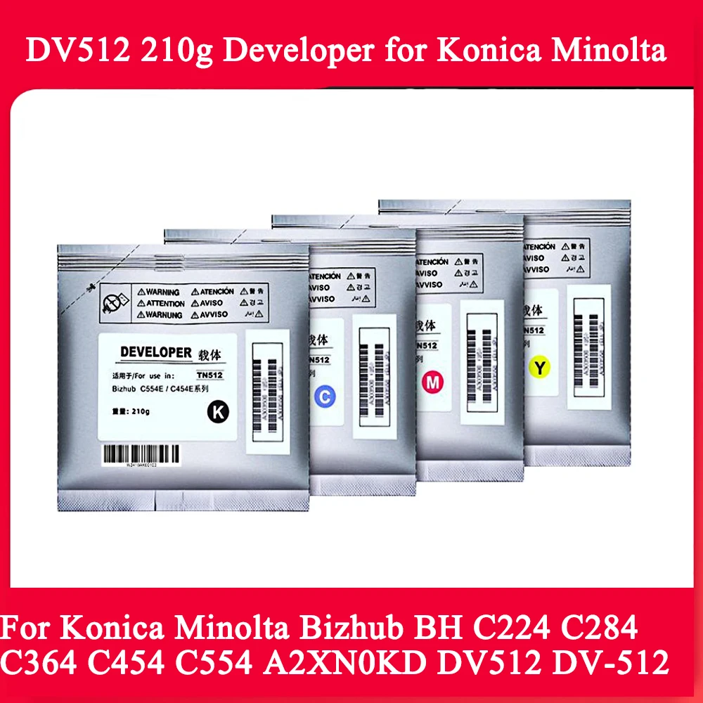 

Высокое качество DV512 210 г разработчик для Konica Minolta Bizhub BH C554 C224 C454 C284 C364 A2XN0KD фотокопировальный аппарат DV-512 4 цвета
