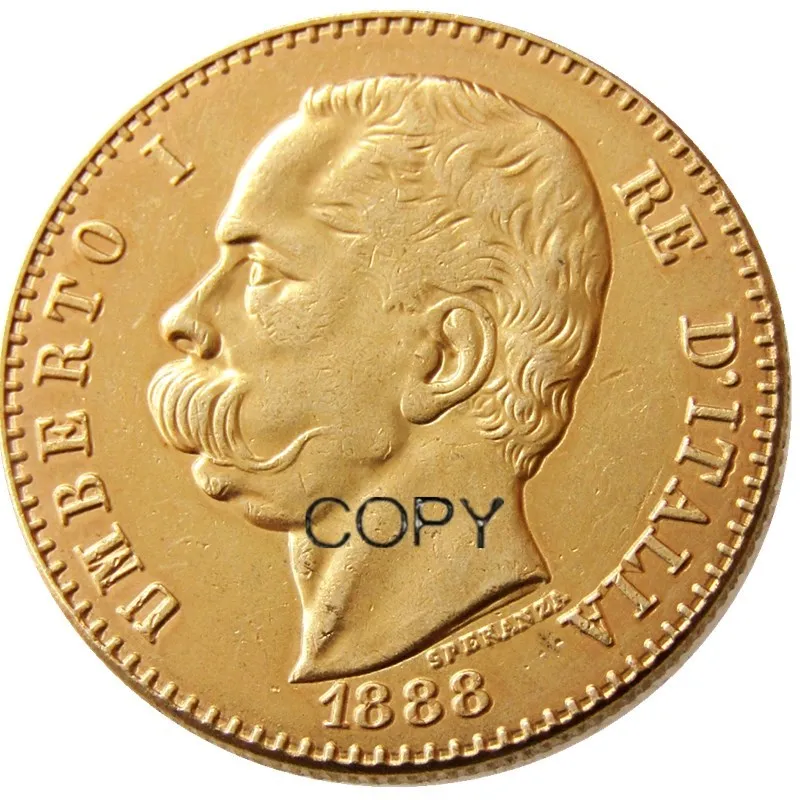 

1884 1888 R Italy 50 Lire Gold Plated Copy Coin