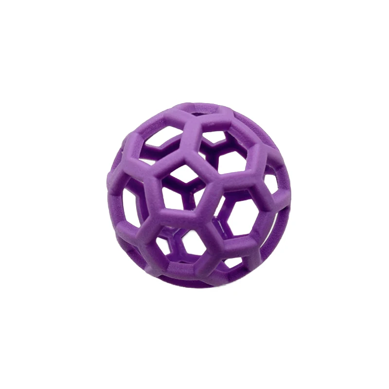 Dog Natural Rubber Chew Toy Dog Geometric Safety Ball Pet Interactive Balls Puppy Training Playing Teeth Cleaning Hollow Toys