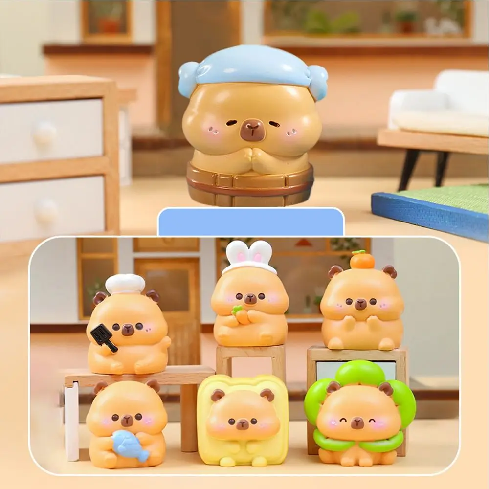 1/6/8pcs New Capybara Blind Box Multicolor Action Figures Animal Capybara Ornament Model Kapibara Toys Surprise Bag