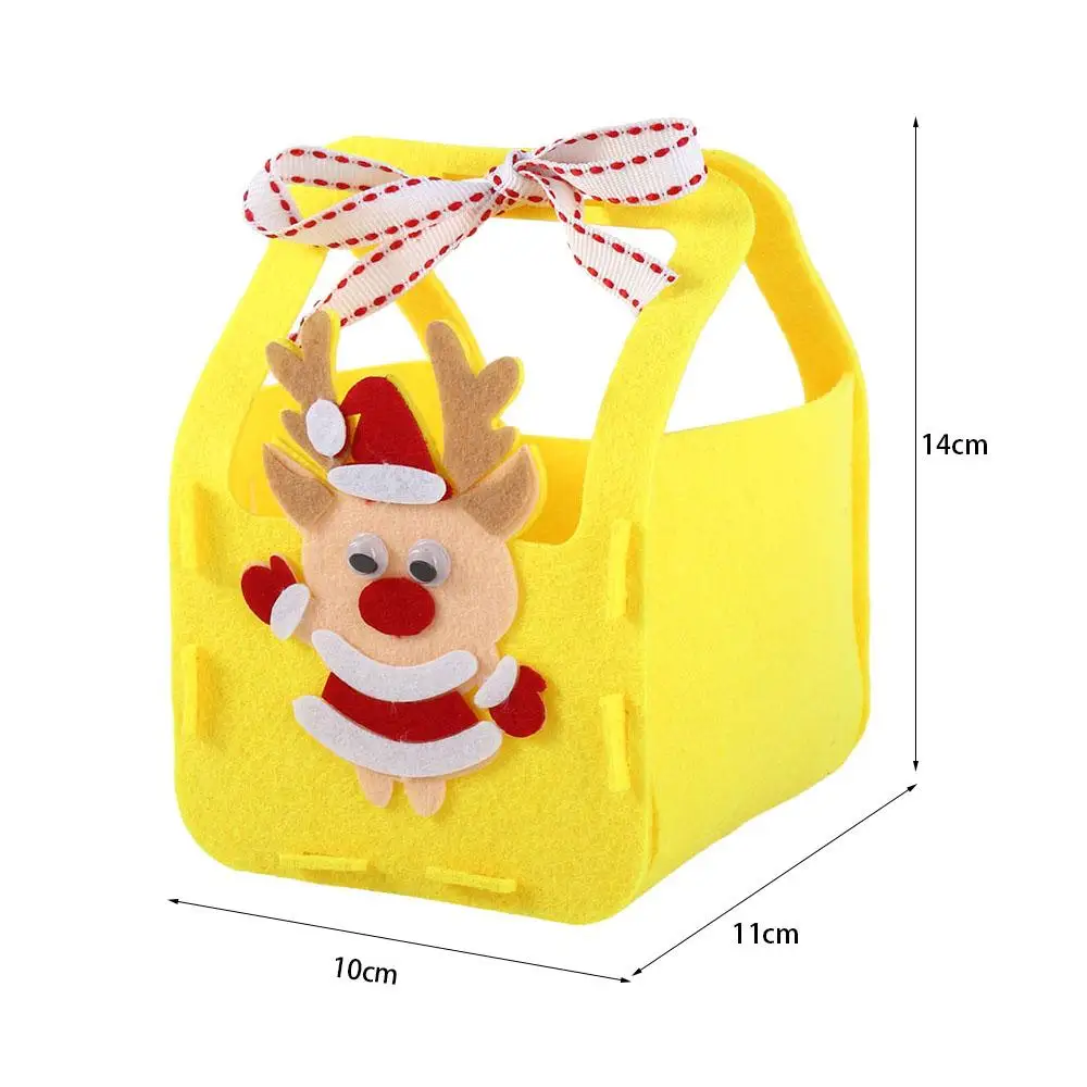 Tela no tejida DIY bolsa de dulces de Navidad decoración de la casa del árbol de Navidad DIY bolsa de Navidad juguete muñeco de nieve Kriss Kringle