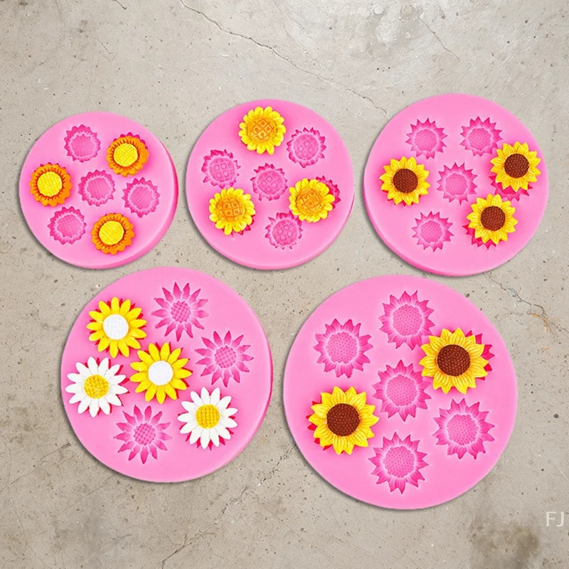 

[YU]Chrysanthemums Sunflowers Silicone Mould DIY Handmade Soap Flower Mould Chocolate Flip Cake Dessert Decoration Molds