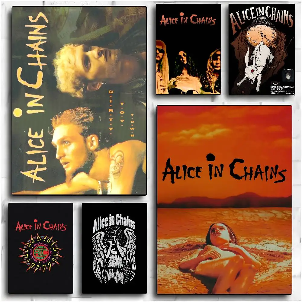 1PC Band Alice in Chains Singer Poster HD art sticky wall waterproof home living room bedroom bar aesthetic decoration