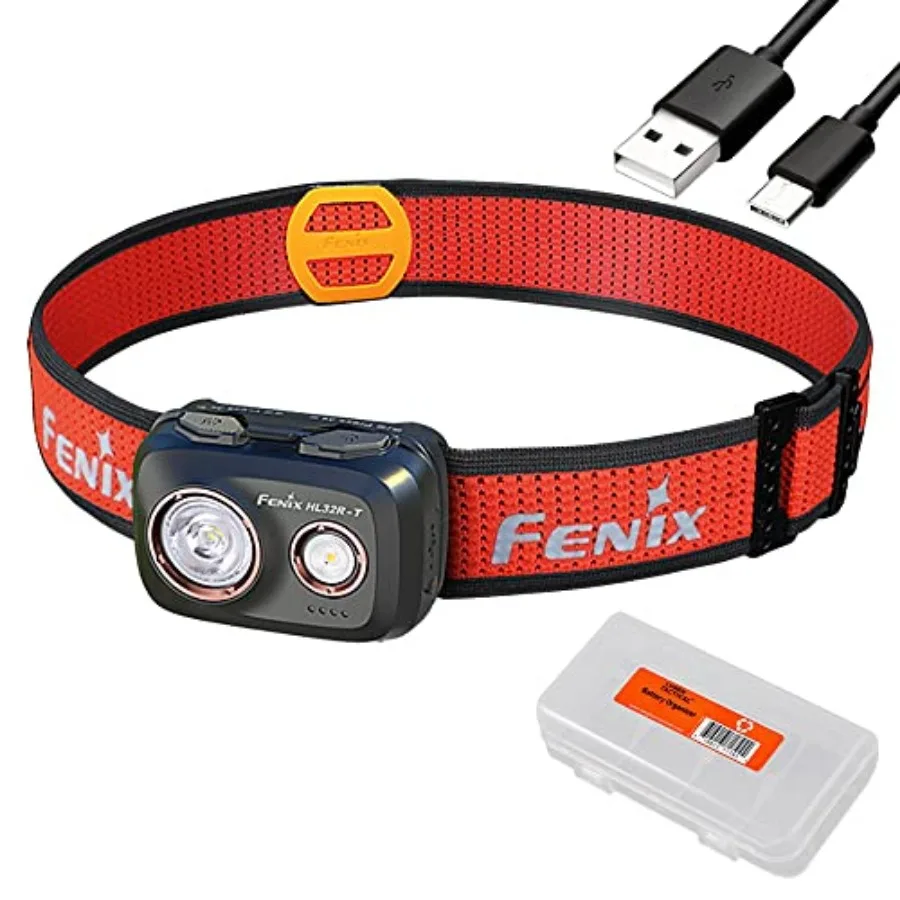 

HL32R-T Trail Running Headlamp 800 Lumen USB-C Rechargeable Lightweight Bright with Spotlight and FloodLight Dual Beam and a Ca