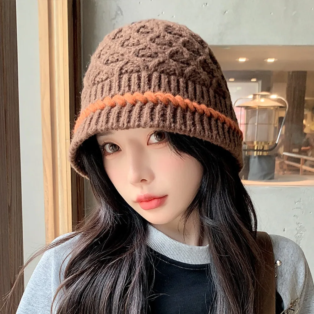 

Sweet Bohemian Style Knitted Beanies Hat Thin Korean Crochet Pullover Hat Breathable Hollow Out Winter Weave Cap Girls