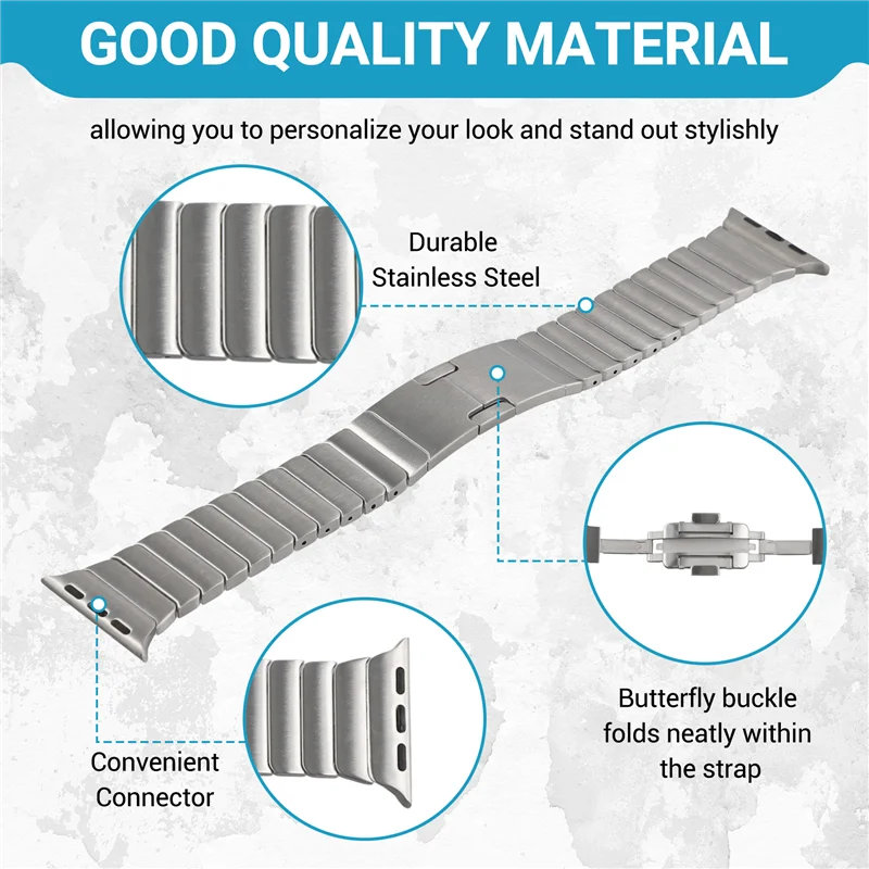 حزام لساعة اليد 38 ملم سوار من الفولاذ المقاوم للصدأ Iwatch 9 باند سوار معصمه استبدال الملحقات