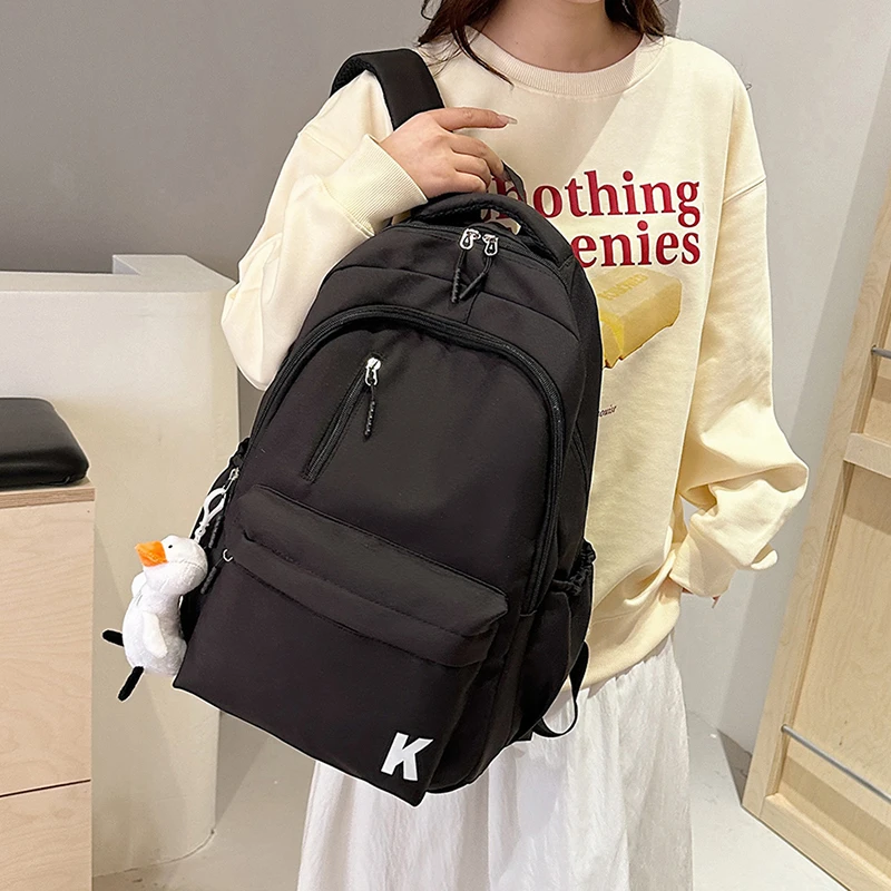 

Высококачественный простой однотонный рюкзак, минималистичный винтажный модный пригородный рюкзак для мужчин и женщин, большой вместительности