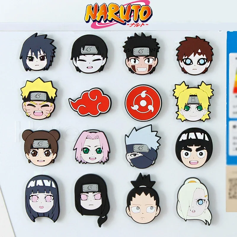 4cm Naruto Cartoon PVC Fridge Magnets Cuet Creative Portrait Refrigerator Magnets Sticker Home Device Decor Toys Kids Xmas Gifts