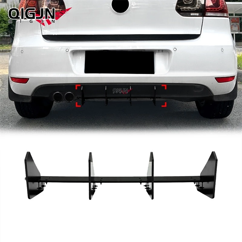 For VW Volkswagen Golf MK6 TSI 1.4T 1.6 TDI 2.0 2009-2013 Car Rear Bumper Diffuser Lip Splitter Car Accessories