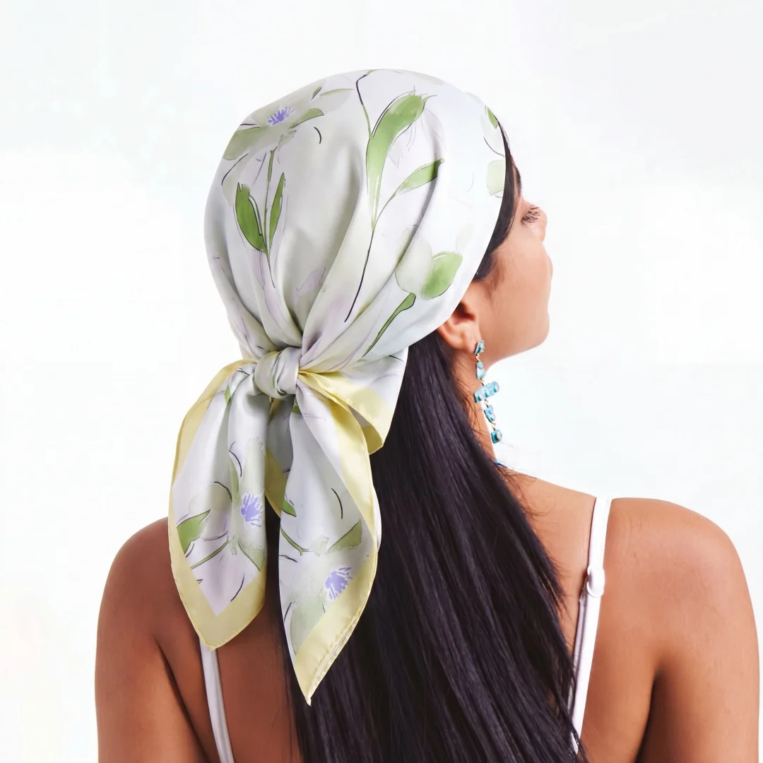 

Scarf Female Hijab Bandana Handkerchief Silk Scarves Woman Headscarf Square Shawl Wraps Neckerchief Turban Headband Foulards